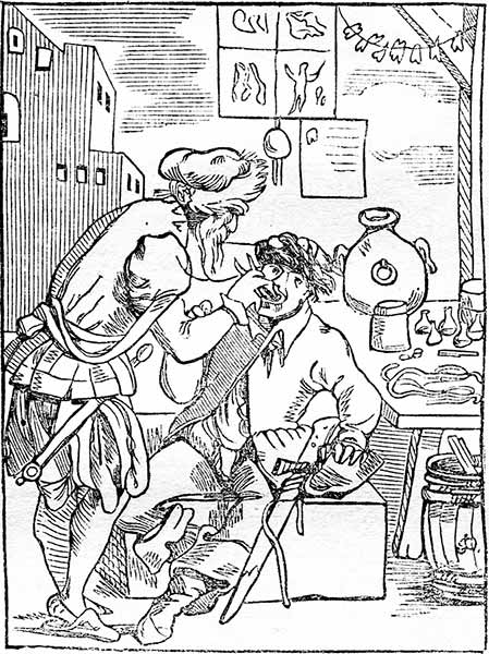 vintage illustration of a tooth puller