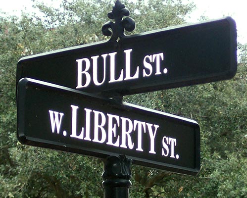 located at the corner of bull street and liberty street in savannah